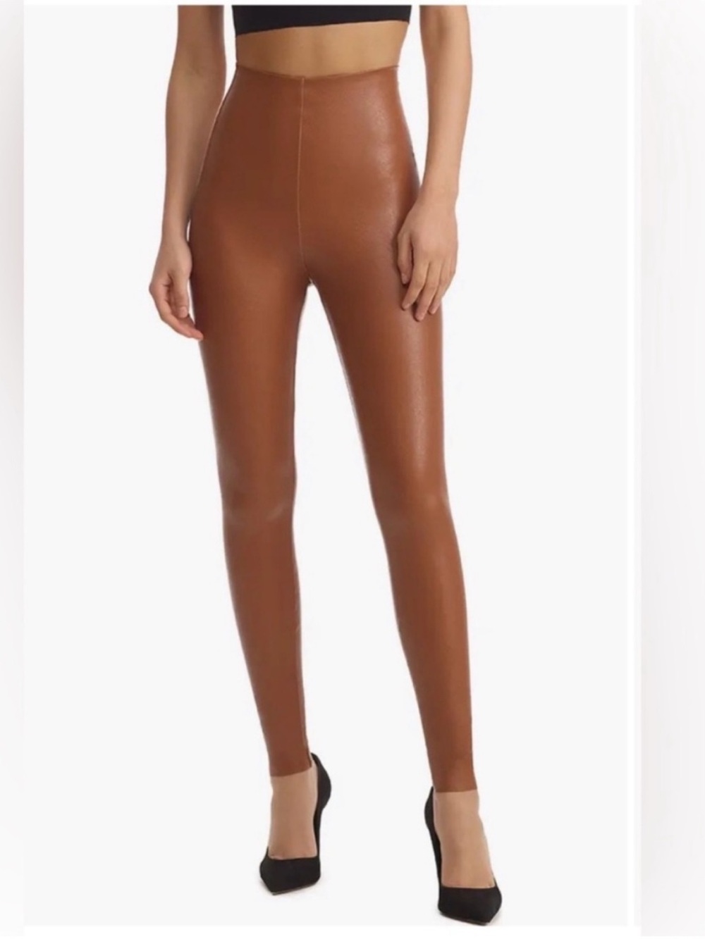 Commando Faux Leather Legging in Cocoa size XS